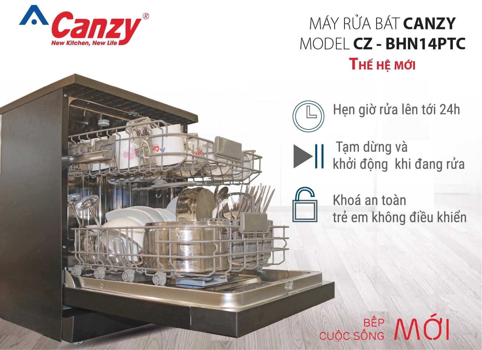 Máy rửa bát CANZY BHN14PTC