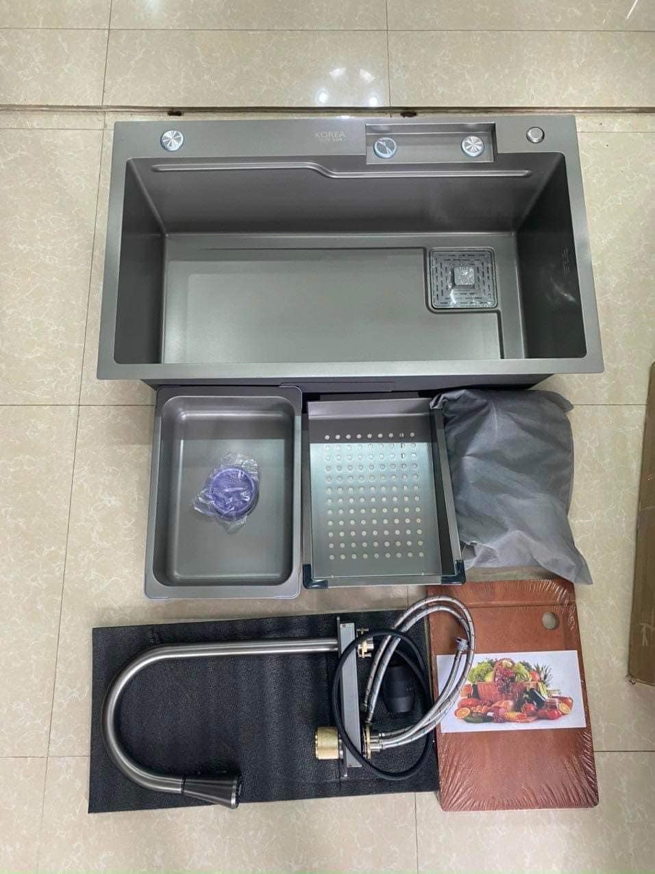 Chậu rửa bát 1 hố inox 304 cỡ lớn (chậu thác)